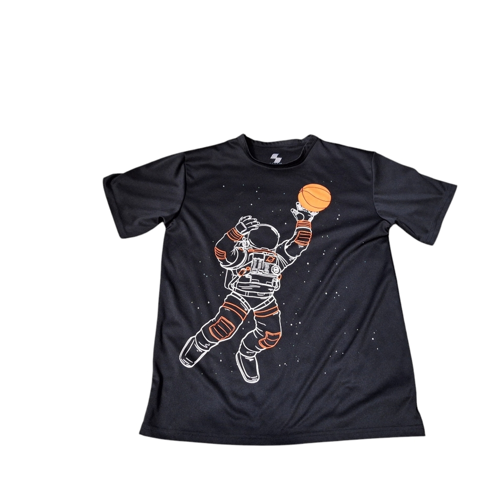 Place Sport Astronaut w basketball Black short sleeve performance tee